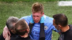 Kevin De Bruyne teamed up with the Belgium squad on Monday, just nine days after coming off injured in the Champions League final