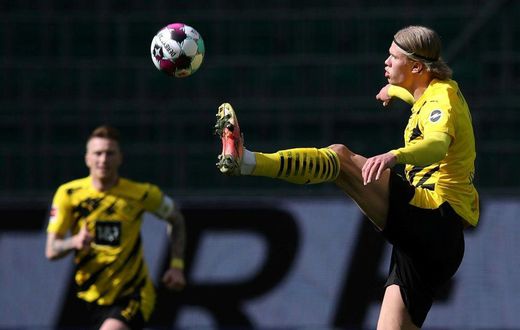 Erling Braut Haaland returned to training on Tuesday with Borussia Dortmund ahead of Thursday's German Cup final
