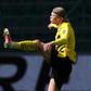 Erling Braut Haaland returned to training on Tuesday with Borussia Dortmund ahead of Thursday's German Cup final