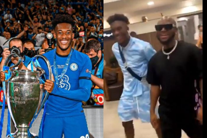 Chelsea’s Hudson-Odoi spotted with King Promise in Ghana after Champions League victory