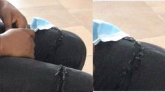 Lady given needle and thread to sew her ripped jeans before she obtains ID card