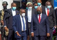John Mahama and some NDC officials at the Supreme Court