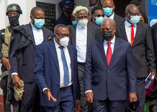John Mahama and some NDC officials at the Supreme Court