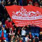 Anthem: Liverpool's supporters hold a banner reading "you'll never walk alone"