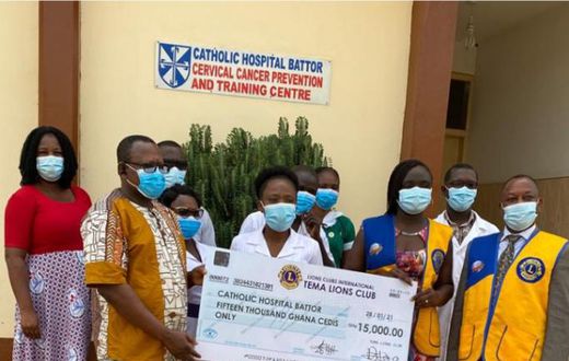 Tema Lions Club makes first donation to the Cervical Cancer Prevention and Training Centre in Catholic Hospital