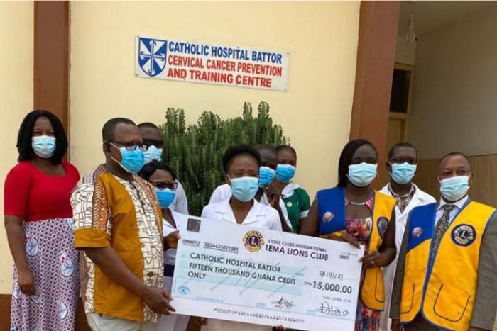 Tema Lions Club makes first donation to the Cervical Cancer Prevention and Training Centre in Catholic Hospital