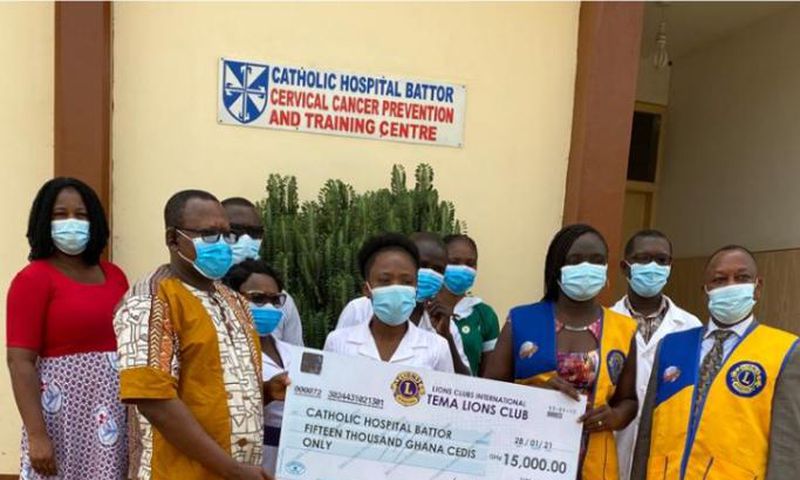 Tema Lions Club makes first donation to the Cervical Cancer Prevention and Training Centre in Catholic Hospital