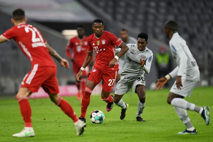 Bayern Munich defender David Alaba (2L) is reportedly set to join Real Madrid next season