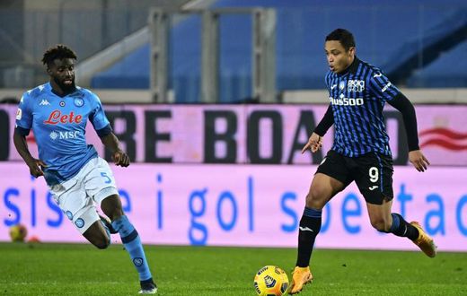 Atalanta's Colombian forward Luis Muriel (R) has scored 14 goals in all competitions this season.