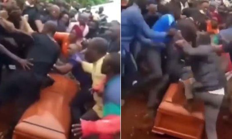 Family members fall into grave as fight breaks out at cemetery over corpse