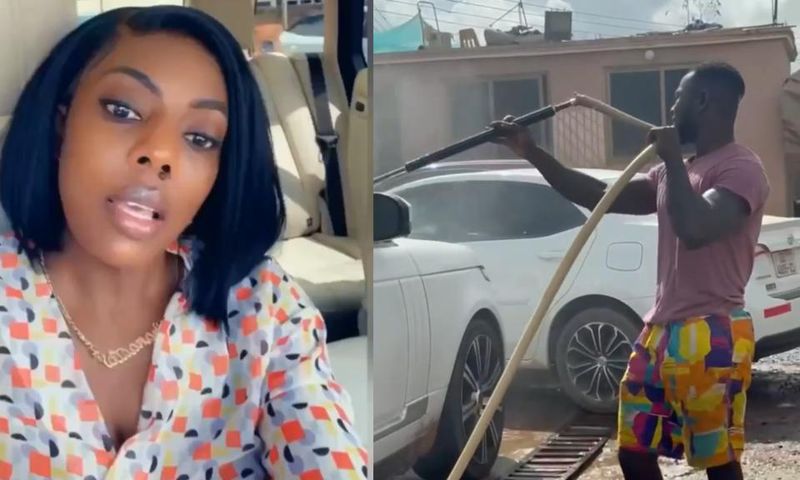 Nana Aba meets Legon Graudate who is now a car washer