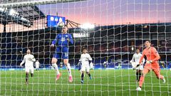 Timo Werner heads in the opening goal for Chelsea at home to Real Madrid on Wednesday