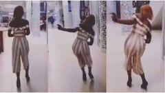 You can't stop laughing at this lady's trouble with her high heel shoes