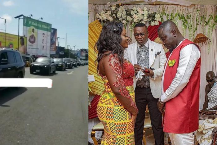 Dr Pounds of Hitz FM hits Cape Coast with 'presidential convoy' to marry (WATCH)