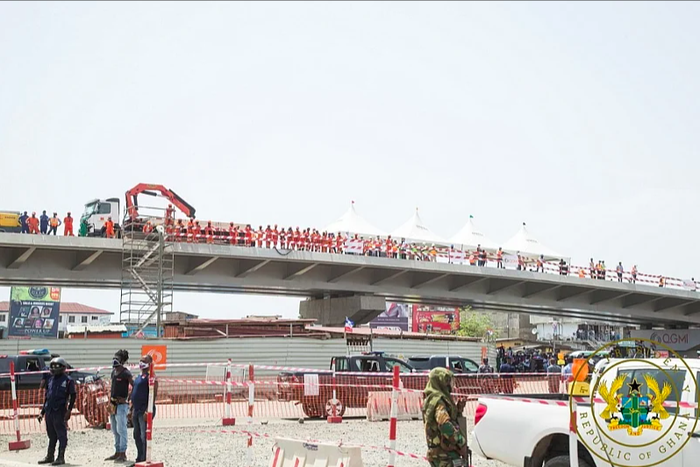 Obetsebi Lamptey interchange construction 90% done.