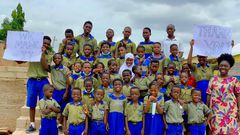 Madina Adutwumwaa Asare with her pupils
