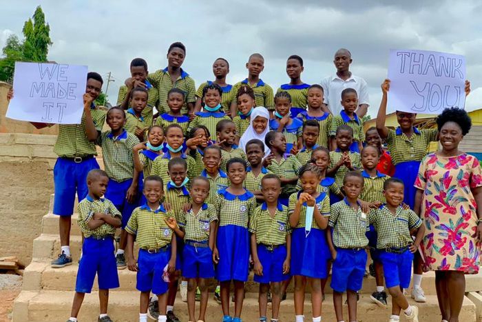 Madina Adutwumwaa Asare with her pupils