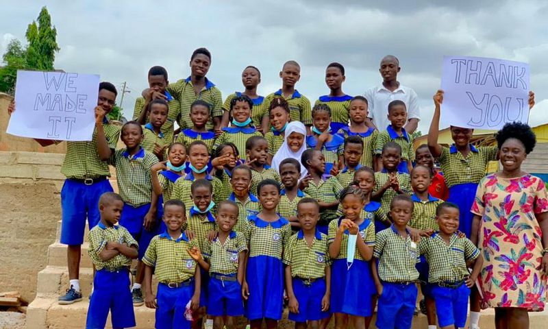 Madina Adutwumwaa Asare with her pupils