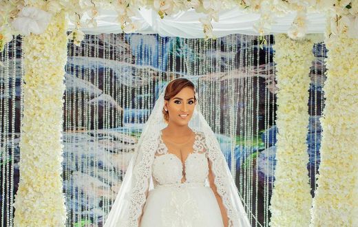 Juliet Ibrahim in wedding gown