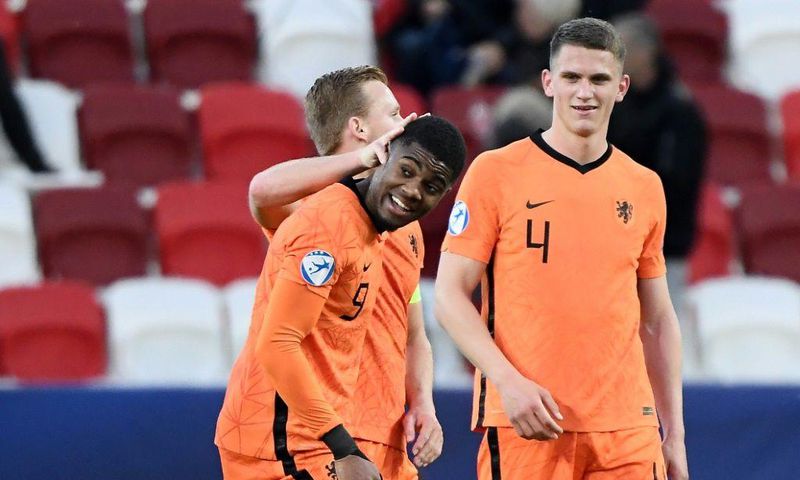 Myron Boadu takes the acclaim after scoring the Netherlands' late winner against France at the Under-21 Euro