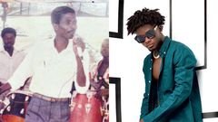 Kuami Eugene and his biological father Alex Marfo