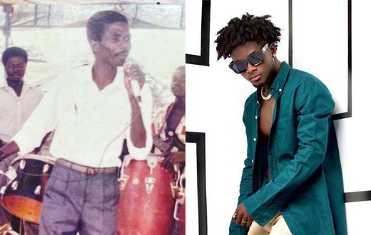 Kuami Eugene and his biological father Alex Marfo