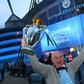 Manchester City fans celebrate winning the Premier League title