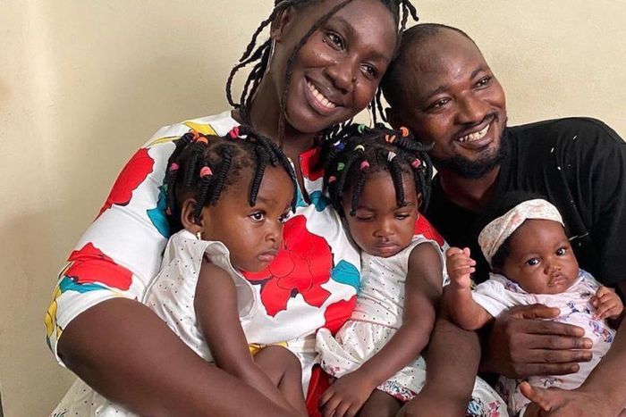 Funny Face with Baby Mama and children