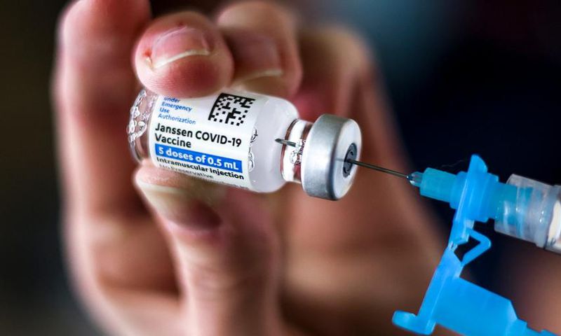 A vial of the Johnson & Johnson COVID-19 vaccine.