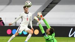 Mason Mount scores England's second goal in their 2-0 win against Albania