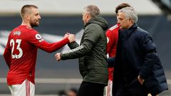 Tottenham manager Jose Mourinho (right)hit back at Manchester United boss Ole Gunnar Solskjaer (centre)for his criticism of Son Heung-min