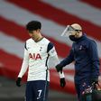 Son Heung-min limps off after straining his hamstring against Arsenal in the North London derby eight days ago. He has missed the last two Spurs matches and will also sit out South Korea's friendly against Japan this week
