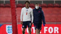 England defender Trent Alexander-Arnold leaves the pitch injured