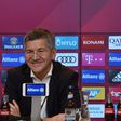 Bayern Munich president Herbert Hainer (L) is backing embattled sports director Hasan Salihamidzic amid tensions with head coach Hansi Flick