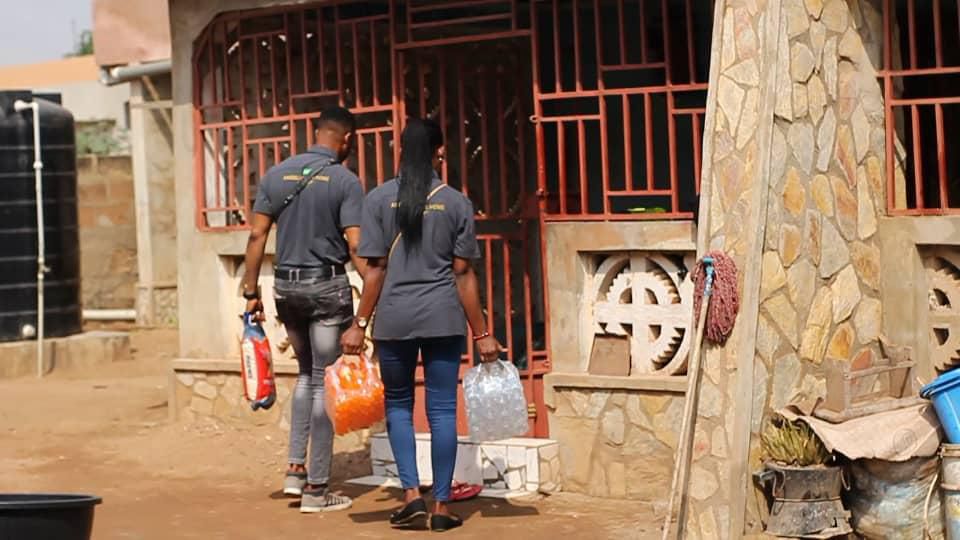Lance Corporal Simon Agbeko gives to the aged