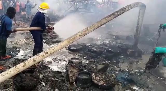 Fire guts Elmina Fishing harbour