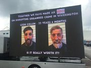 Police mock gangsters with billboard photos showing how old they’ll look after jail