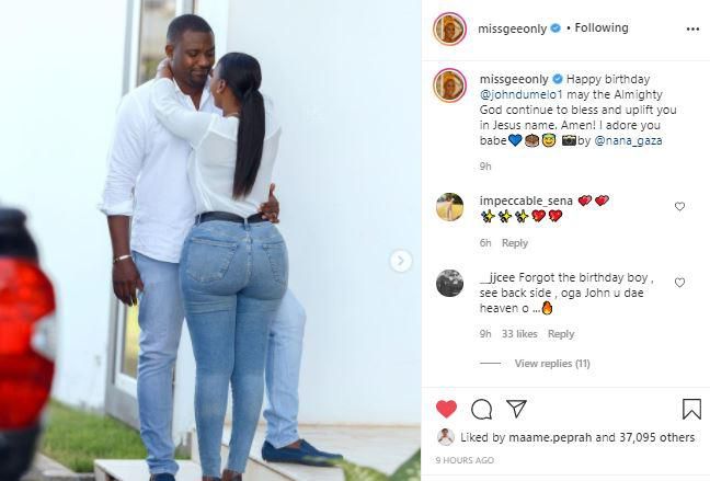 Wife of John Dumelo celebrates him in style as he marks his birthday