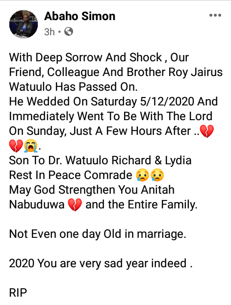 University professor’s son dies just a few hours after his wedding