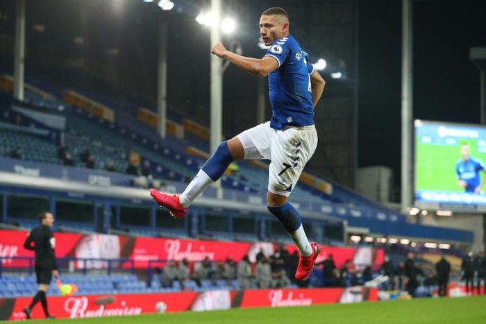Everton striker Richarlison celebrates scoring against Southampton