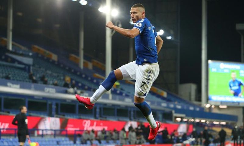 Everton striker Richarlison celebrates scoring against Southampton