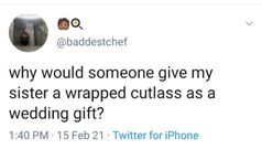 Confusion as bride receives wrapped cutlass from anonymous guest