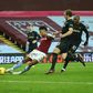 Aston Villa striker Ollie Watkins scores against Arsenal