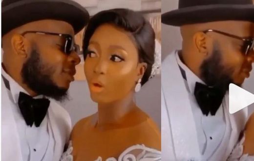 “Don’t spoil my make up oh; just do as if you want to kiss but don’t kiss” – Bride warns groom