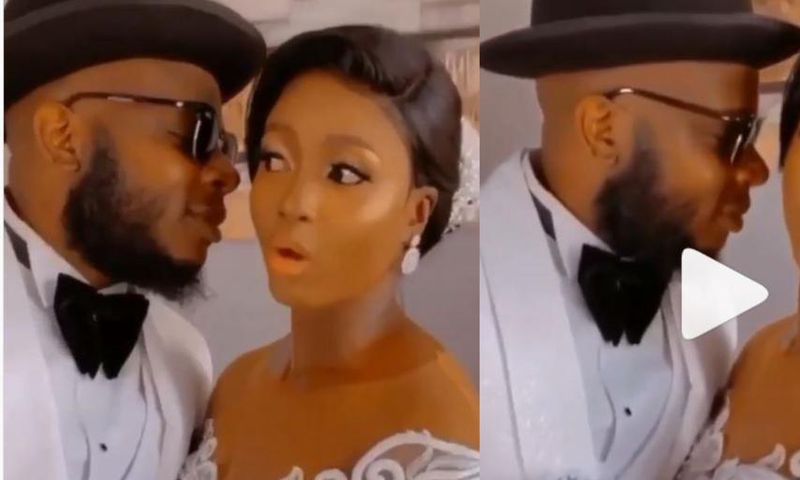 “Don’t spoil my make up oh; just do as if you want to kiss but don’t kiss” – Bride warns groom