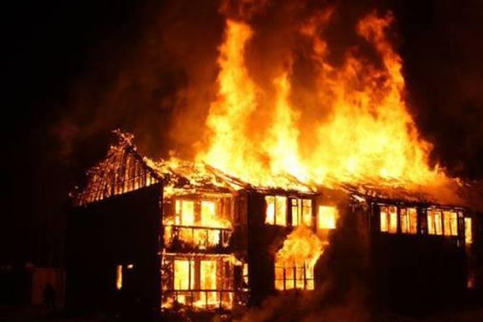 File Photo of a house on fire