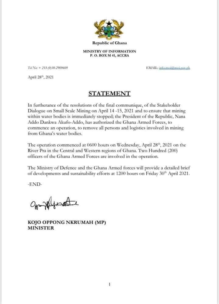 Soldiers deployed to fight galamsey