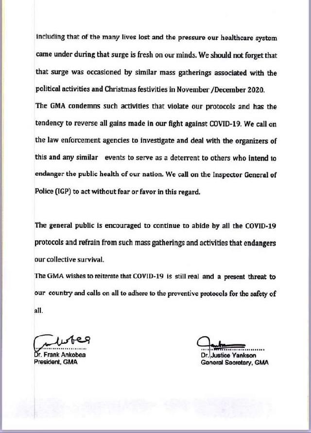 GMA statement