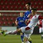 Stalemate: Slavia Prague defender Tomas Holes and Leicester's James Maddison vie for the ball