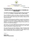 Statement from government declaring December 7 a holiday